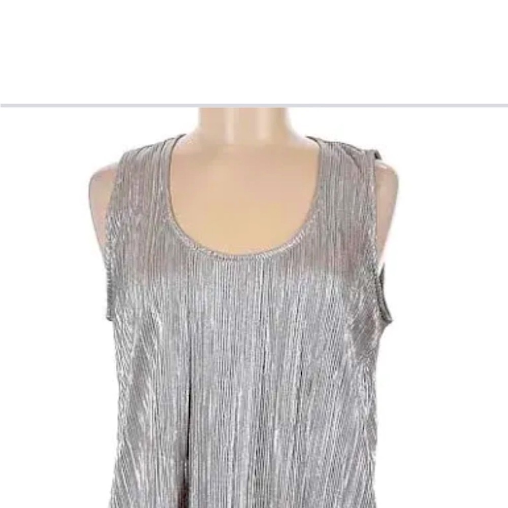 Ann Taylor metallic Silver Sleeveless Women's Top, XL